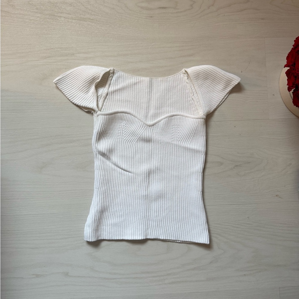 Knit white top